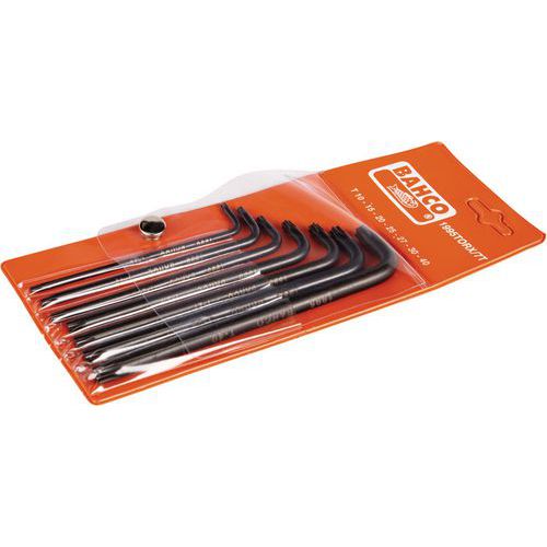 Bahco - Jeu de clés mâles Torx longues T10-T40 7 pièces - Phosphatées - Étui - Outillage à main