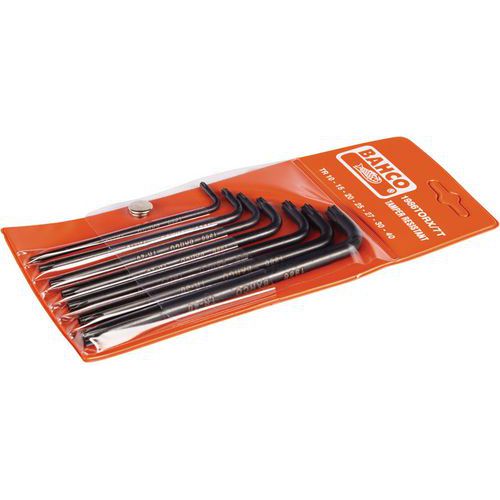 Bahco - Jeu de clés mâles TORX longues phosphatées TR10-TR40 7 pièces - Acier résistant - Idéal pour mécanique