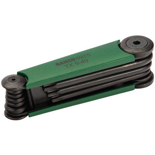 Bahco - Jeu de clés mâles Torx repliables 8 pièces - Finition phosphatée - Acier - Outillage à main
