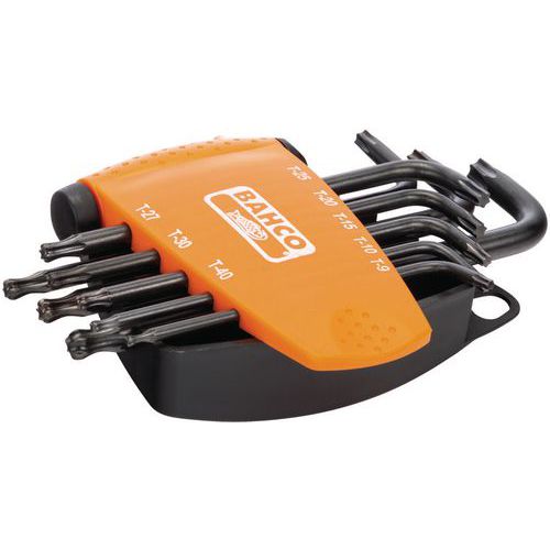 Jeu clés mâles TORX sphérique phosphatées T9-T40 8 pièces - Bahco