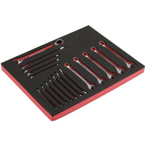 Jeu clés mixtes module mousse 2/3 Fit&Go 17 pièces - Bahco