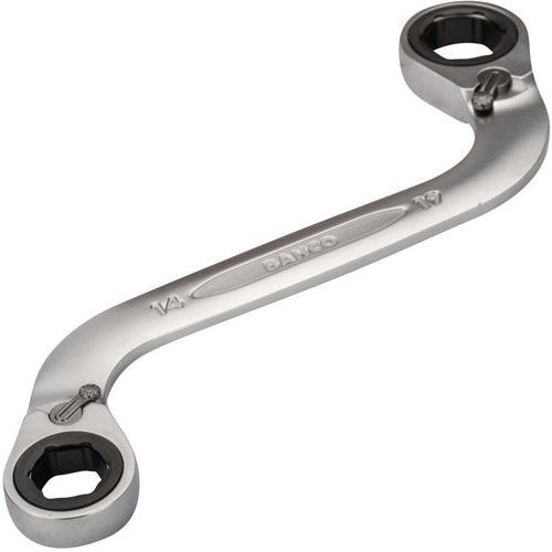 Bahco - Jeu de clés polygonales à cliquet S 14-19 mm - 2 pièces 200 mm - Chromé réversible