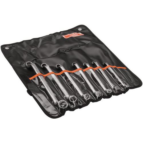 Bahco - Jeu de 7 clés polygonales doubles longues coudées chromées - Pochette