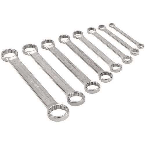 Bahco - Jeu de 8 clés polygonales doubles plates standard - Finition chromée - Outil polyvalent