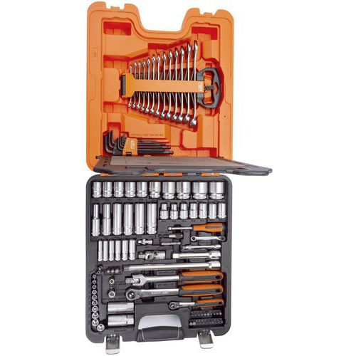 Jeu Douilles 1/4 + 1/2 Jeu Clés Mixtes 103 Pièces Coffret