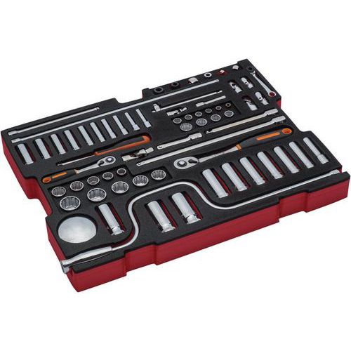 Jeu douilles module pour 4750RCHD01 Caisse rigide 64  pièces - Bahco