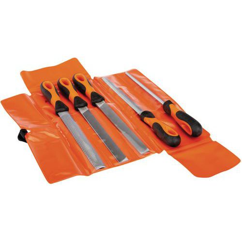 Bahco - Jeu de limes ERGO râpe cabinet mi-douce 200mm - 5 pièces - Finition professionnelle
