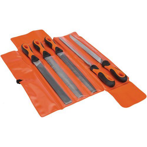 Bahco - Jeu de limes ERGO râpe demi-ronde 250mm - 5 pièces - Finition