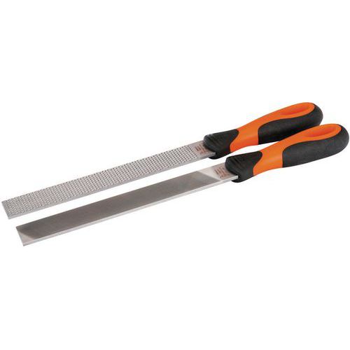 Bahco - Jeu de limes pour bricolage - 200mm - Finition bois et métal - Manche bimatière