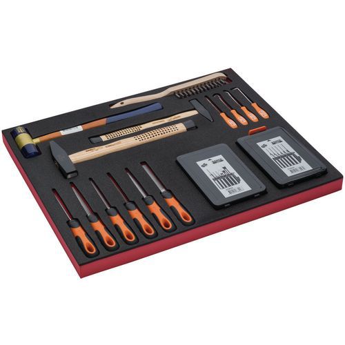Bahco - Jeu d'outils frappe/limes Fit&Go 24 pièces - Module mousse 3/3 - Rangement professionnel