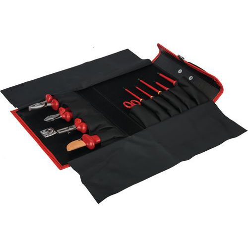 Jeu Outils Isolés Pour Électricien Dans Mallette Cuir