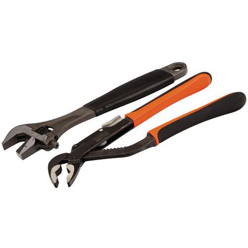 Bahco - Jeu pour plombiers ERGO 2 pièces - 280 mm - Serrage professionnel