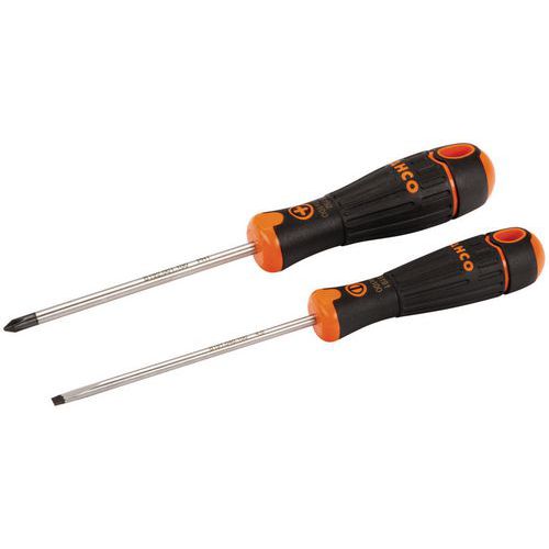 Bahco - Jeu de 2 tournevis BahcoFit - Manche caoutchouc ergonomique - Empreinte Philips - Module pour servante