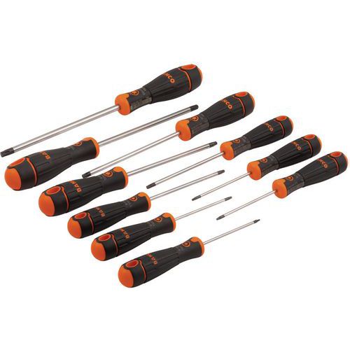 Bahco - Jeu de tournevis Torx 10 pièces - Isolation 1000V - Boîte de rangement