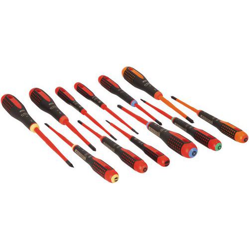 Bahco - Jeu de tournevis ERGO Slim isolés VDE - Lame 175mm Acier - Vissage 1000V