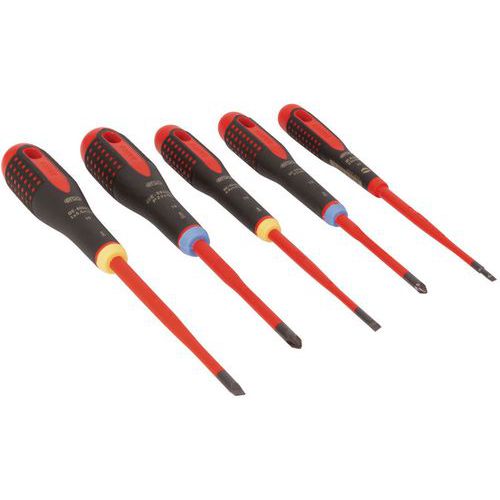 Bahco - Jeu de tournevis ERGO Slim isolés VDE - 175 mm - Vissage sécurisé 1000V