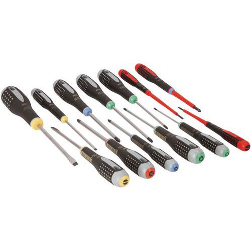 Bahco - Jeu de tournevis ERGO 14 pièces - Fente Phillips Pozidriv TORX - Isolation 1000V - Boîte