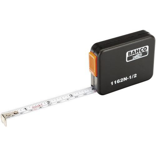 Bahco - Mètre ruban acier 2m - Ruban 13mm - Graduation cm/m - Noir