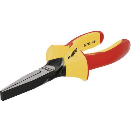 Bahco - Pince bec plat long ERGO isolée 140mm - Bi-matière phosphatée - Outillage spécialisé