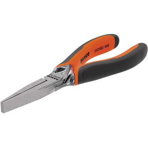 Bahco - Pince bec plat long ERGO 140mm chromée - Ouverture automatique - Serrage précis