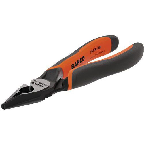 Bahco - Pince mixte bec demi-rond ERGO 160mm - Phosphatée - Serrage précis et confortable