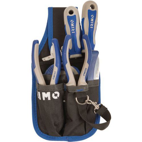 Irimo - Pochette textile 7 outils pour maintenance - Noir/Bleu - Polyester - Rangement d'outils essentiel