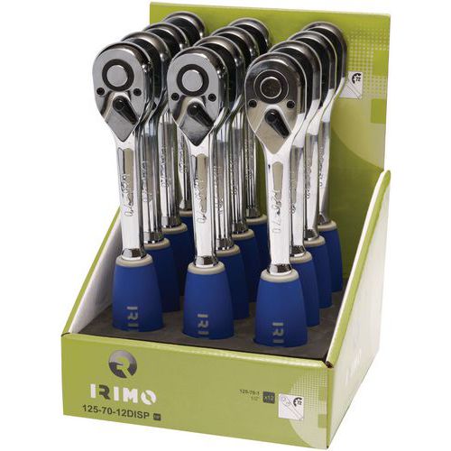 Irimo - Présentoir 12 cliquets réversibles 1/2 - Outillage à main professionnel - Qualité ISO 3315