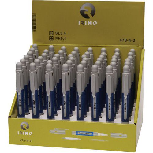 Irimo - Présentoir 48 Tournevis Précision Poche PH0/PH1 - Isolation 1000V - Boîte Assortiment Outillage
