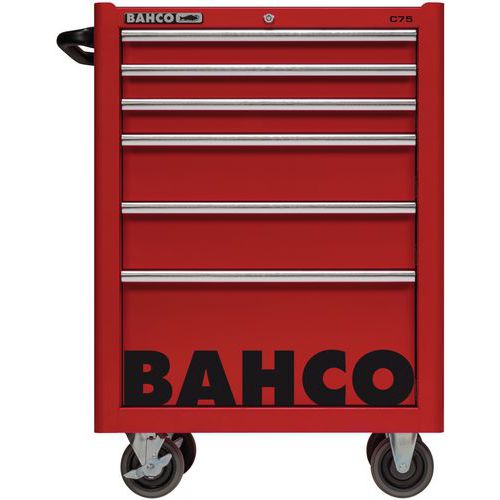 Bahco - Servante C75 6 tiroirs Rouge - 986x501x763mm - Rangement d'outils robuste et spacieux
