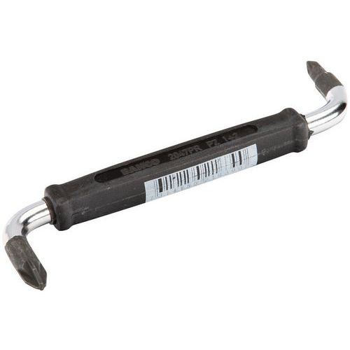 Bahco - Tournevis double coudé Pozidriv PZ1/PZ2 x 100mm - Lame Nickel - Outillage à main