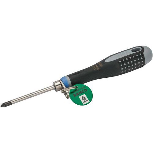 Bahco - Tournevis ERGO Pozidriv PZ1x75mm - Mandrin Sécurité - Acier Haute Performance - Outil Manuel Fiable