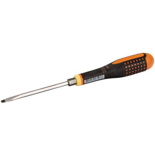 Bahco - Tournevis Fente ERGO Lame Traversante 0.8x9x100mm - Acier Haute Résistance - Manche Ergonomique