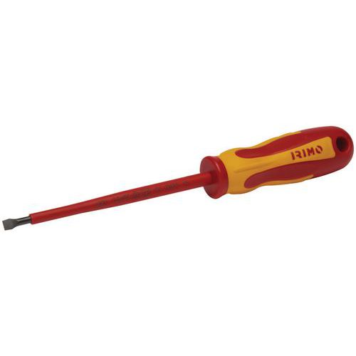 Irimo - Tournevis isolé vis fente 8x175 mm - Lame Acier 1000V - Rouge/jaune