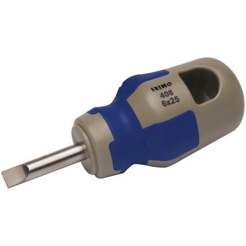 Irimo - Tournevis électricien Fente 5x25mm - Lame Acier - Poignée Bimatière - Outillage à main
