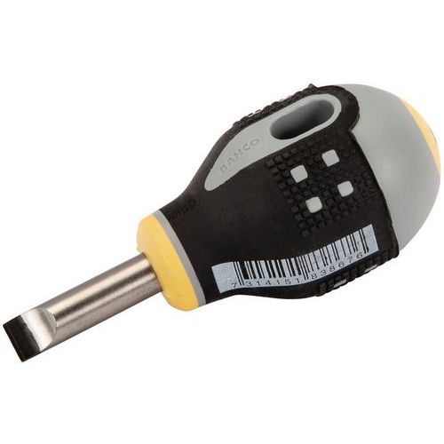 Bahco - Tournevis ERGO Lame Fraisée Fente 0,6x3,5x25mm - Poignée Caoutchouc Confort - Acier Haute Résistance