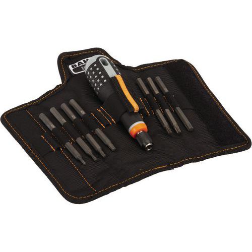 Bahco - Tournevis ERGO et Jeu Lames Interchangeables TORX 8 Pièces - Assortiment Outillage à Main - Étui Inclus