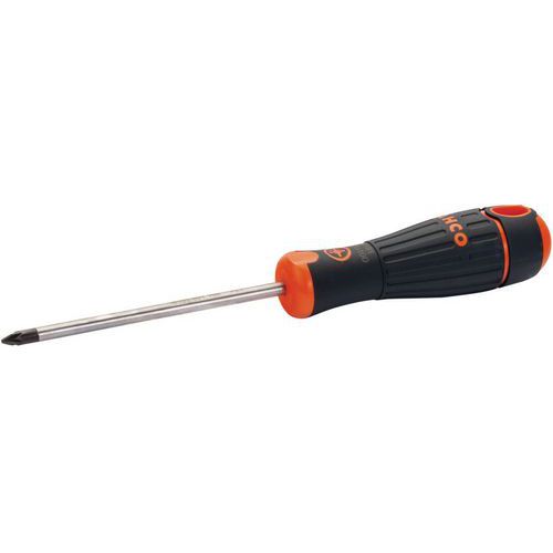 Bahco - Tournevis Pozidriv BahcoFIT PZ1x100mm - Manche Bimatière Caoutchouc - Acier Haute Résistance