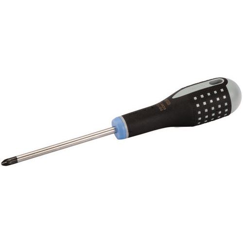 Bahco - Tournevis Pozidriv ERGO PZ1x75mm - Poignée Caoutchouc - Lame Chrome - Outil Manuel