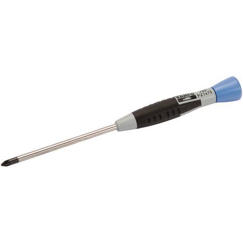 Bahco - Tournevis Pozidriv Précision PZ1x75mm - Lame Acier 75mm - Poignée Bimatière Ergonomique