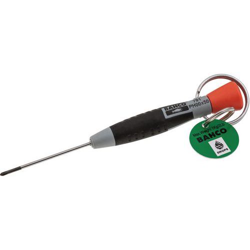 Bahco - Tournevis de précision PH0x50mm - Lame Acier - Manche Bimatière - Outillage à main