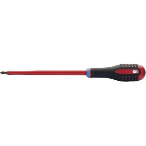 Bahco - Tournevis PZ ERGO isolé VDE PZ2 x 36mm x 100mm - Isolation 1000V - Rouge/Noir