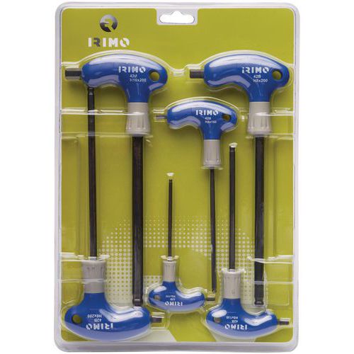 Irimo - Jeu de 6 tournevis T 6 pans creux - Acier haute résistance - Outillage professionnel