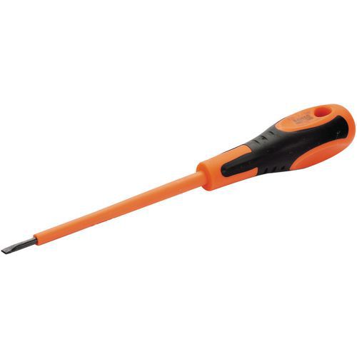 Bahco - Tournevis Fente Isolé VDE 1x5,5x125mm - Lame Acier 1000V - Rouge/Jaune