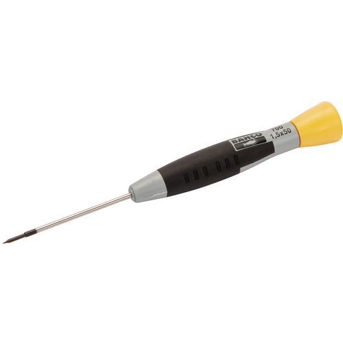 Bahco - Tournevis de précision à fente 0,5x3x50mm - Lame acier 50mm - Poignée bimatière ergonomique