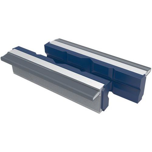 Irimo - Mors Polyuréthane 125mm - Pour Étau - Protection Outil - Rainures Horizontales et Verticales