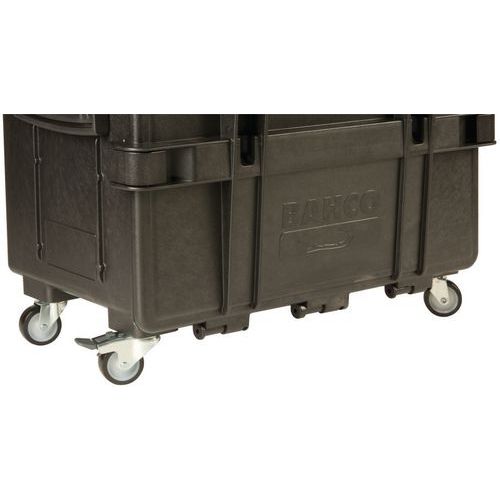 Bahco - Kit 4 Roues Pivotantes pour Servante - Noir/Gris - 18mm Épaisseur - Rangement Outils