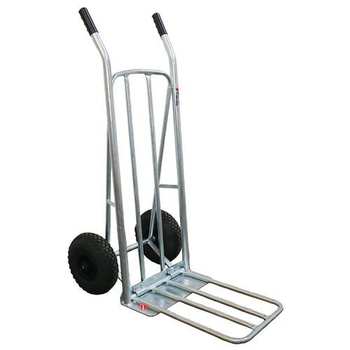 Diable Acier Galva F:250 Kg Roues Pneu 2 Pelles 160/520