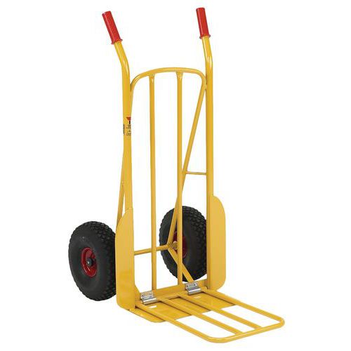 Diable Acier F:250 Kg Roues Pneumatiques 2 Pelles 205/520 Mm