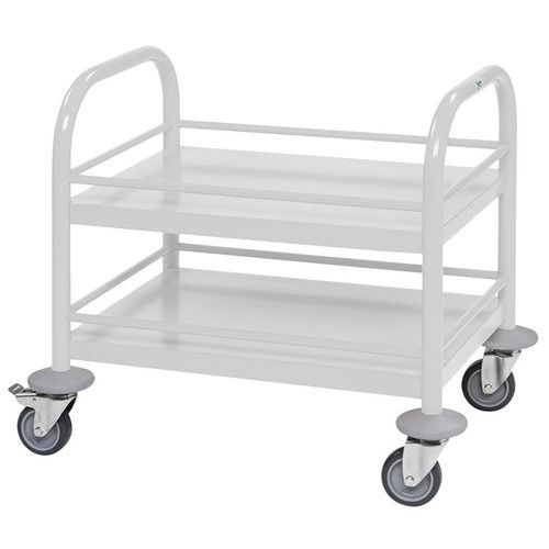 Chariot Mini 2 Étagères Blanc 53 X 37.5 X 55 Cm