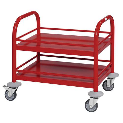 Chariot Mini 2 Étagères Rouge 53 X 37.5 X 55 Cm